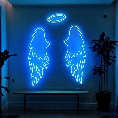 angle wings neon sign
