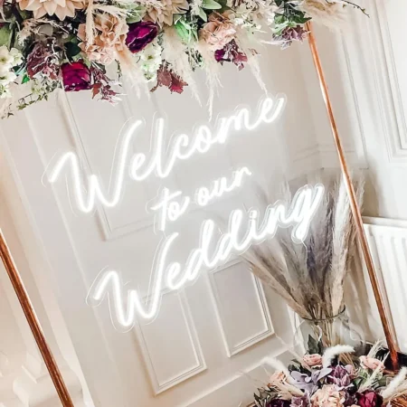 welcome to our wedding neon sign