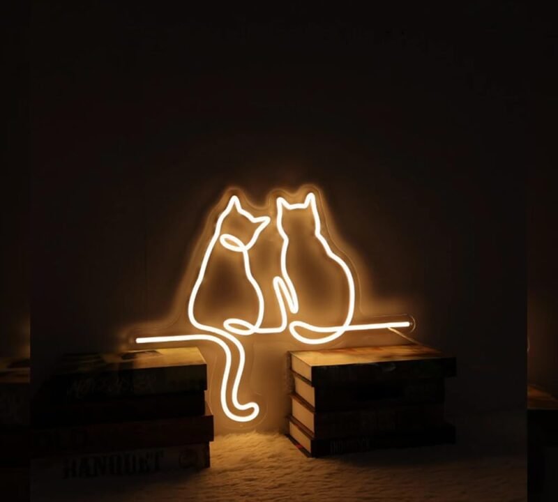 Warm Couple cat neon sign