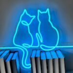 Blue Couple Cat Neon Sign