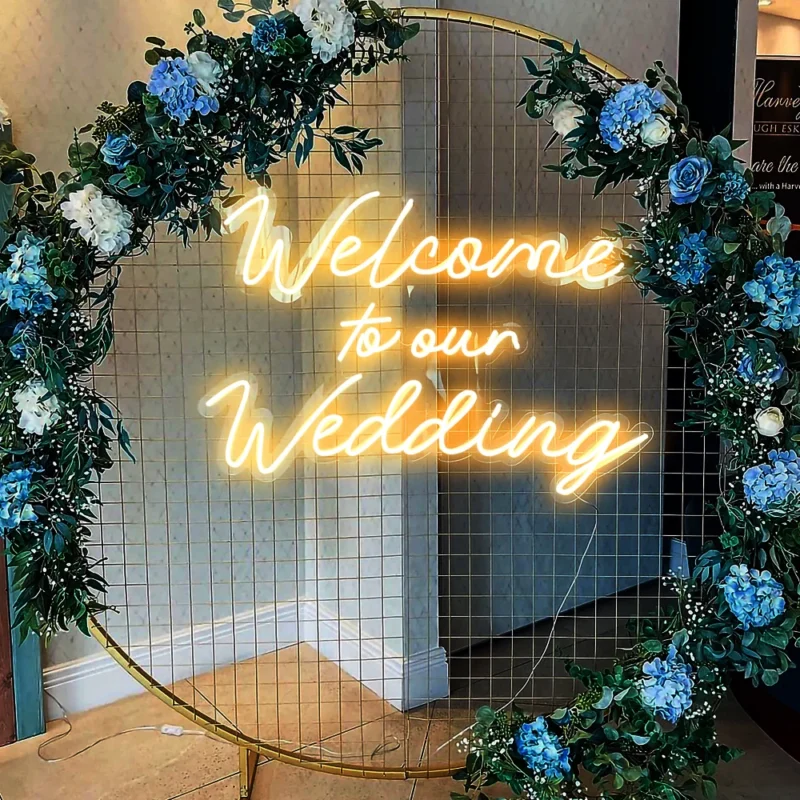 welcome to our wedding neon sign